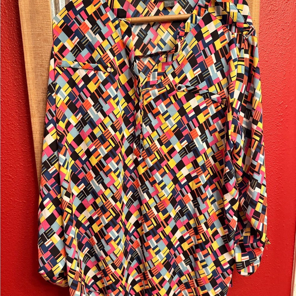 Multicolor Geometric Women's Top